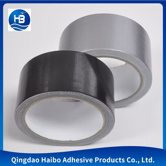 Cinta adhesiva gris plateada negra para conductos pesados ​​personalizada tela de enmascaramiento adhesiva para reparación de tela de caucho resistente